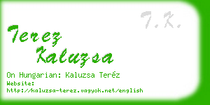 terez kaluzsa business card