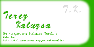 terez kaluzsa business card